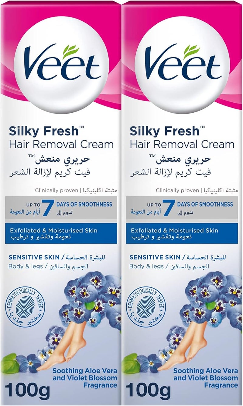 Veet Silky Fresh Hair Removal Cream - Aloe Vera & Violet Blossom - Image 1